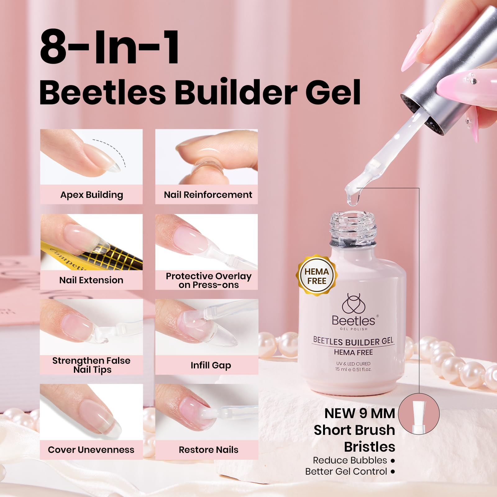 beetles builder gel brush stroke showing easy sculpting benefit