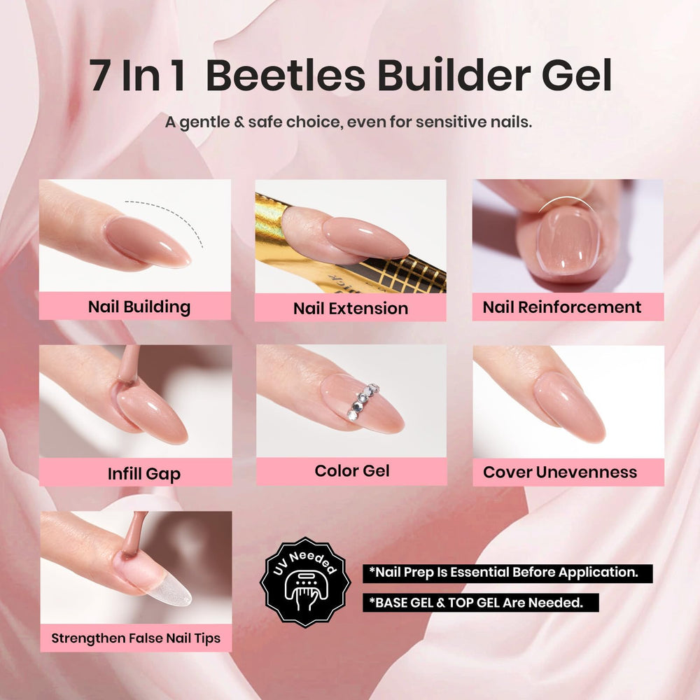 Beetles gel cap and label detail highlighting brand and easy application benefit