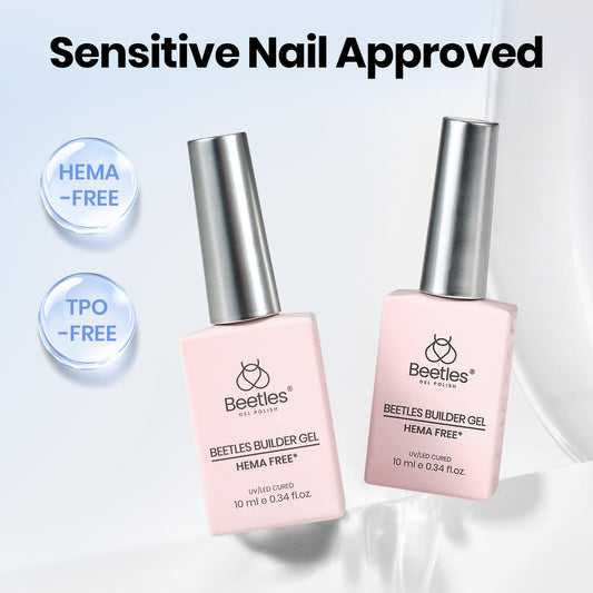 Beetles Gel Polish clear builder gel bottle closeup highlighting smooth application control