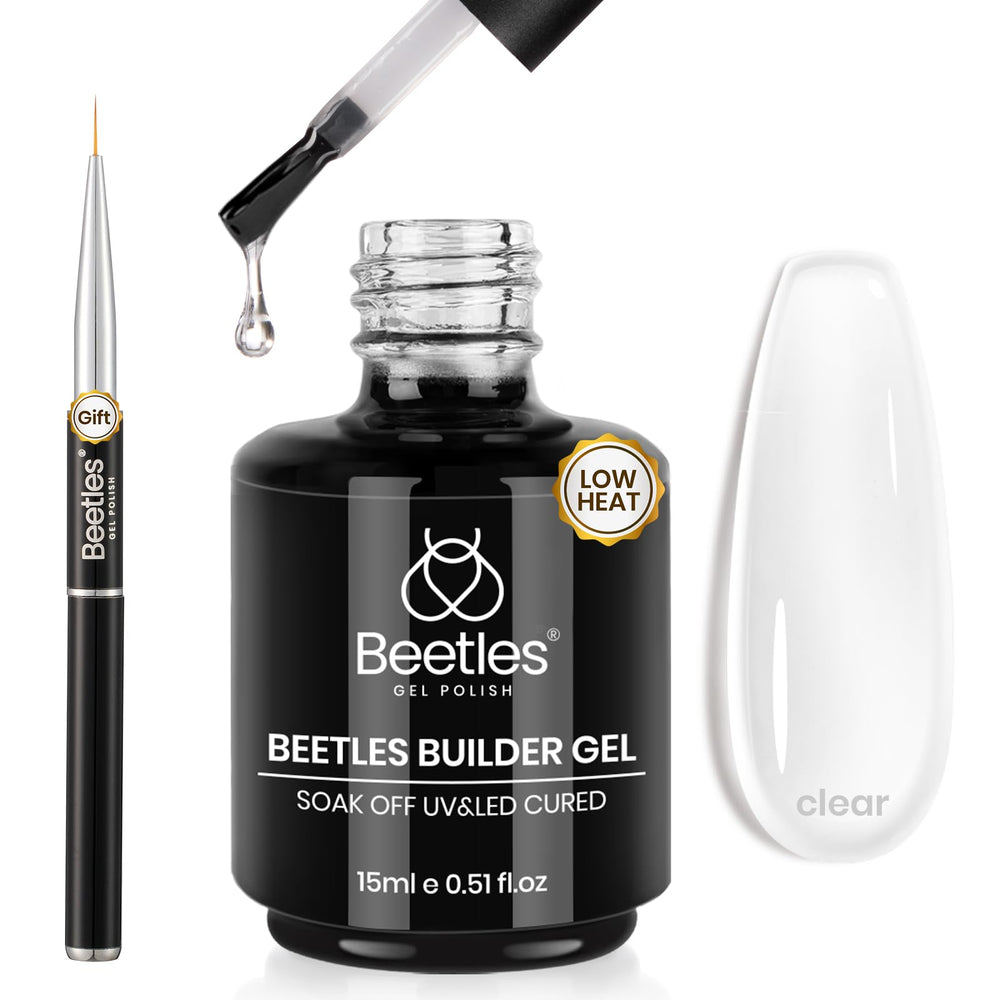 Beetles Gel Polish clear builder gel bottle front showing brand and label benefit