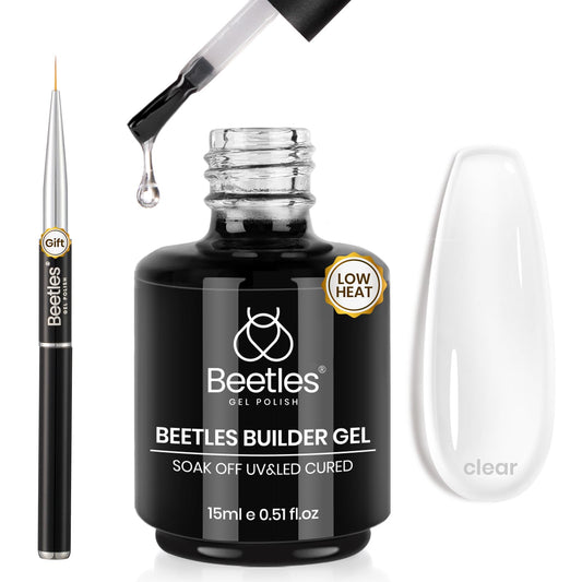 Beetles Gel Polish clear builder gel bottle front showing brand and label benefit