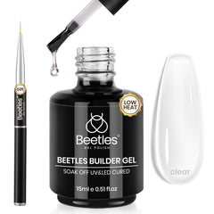 Beetles Gel Polish clear builder gel bottle front showing brand and label benefit