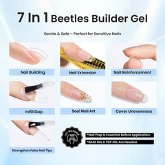 Beetles builder gel apex close-up demonstrating strong curvature for structural support