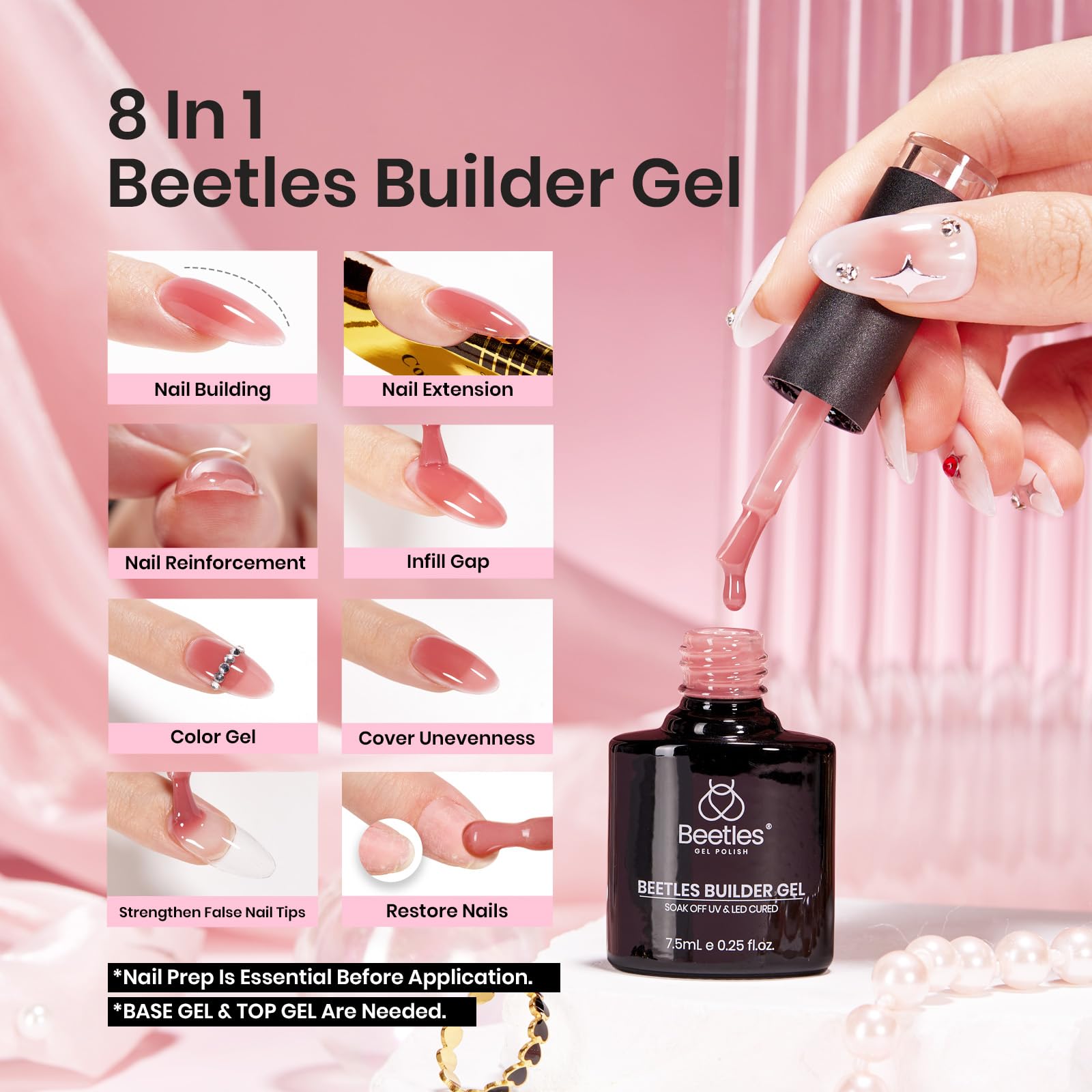beetles builder gel colors laid out display six jelly shades and clear gels