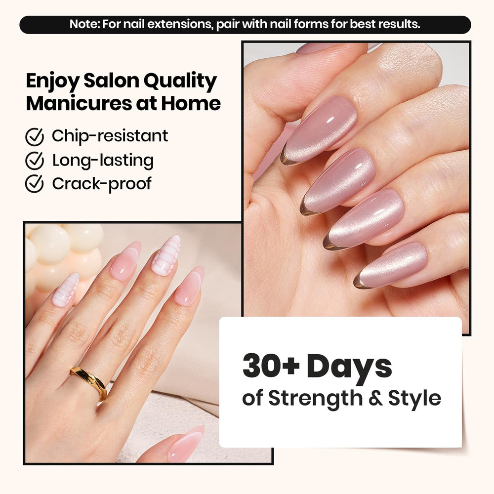 beetles builder gel extension application with tip demonstrating controlled sculpting
