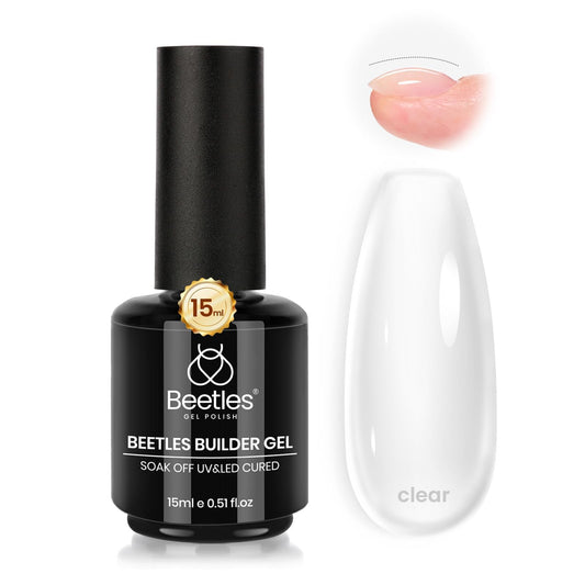beetles Gel Polish clear builder gel bottle showing label and cap, professional convenience