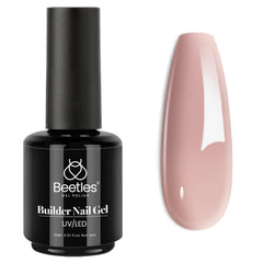 Beetles builder gel front bottle showing product and color benefit of natural-looking base