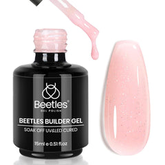 beetles builder gel front bottle showing label and shimmer finish benefit