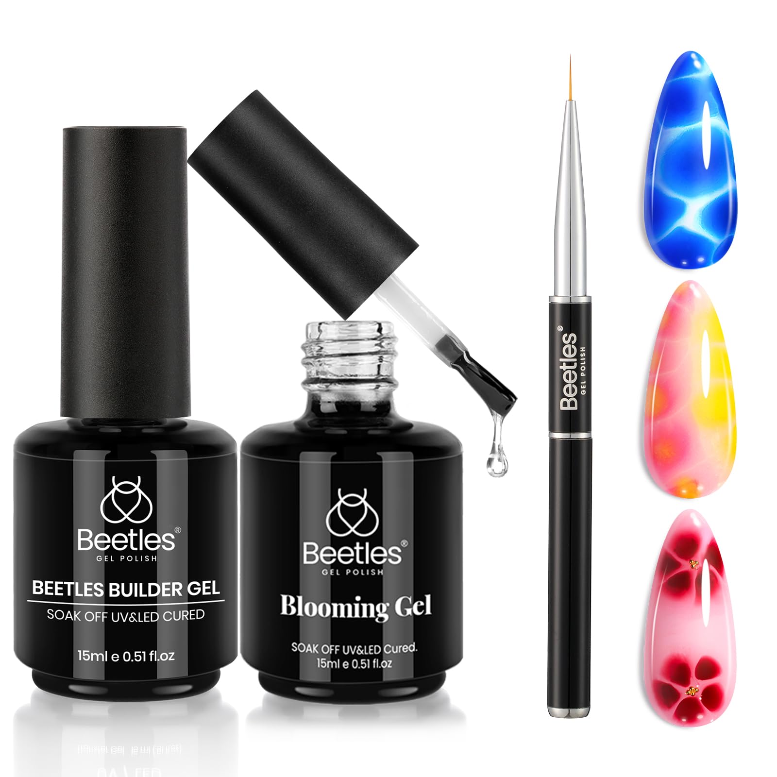 beetles builder gel front pair showing bottles and brush for easy DIY