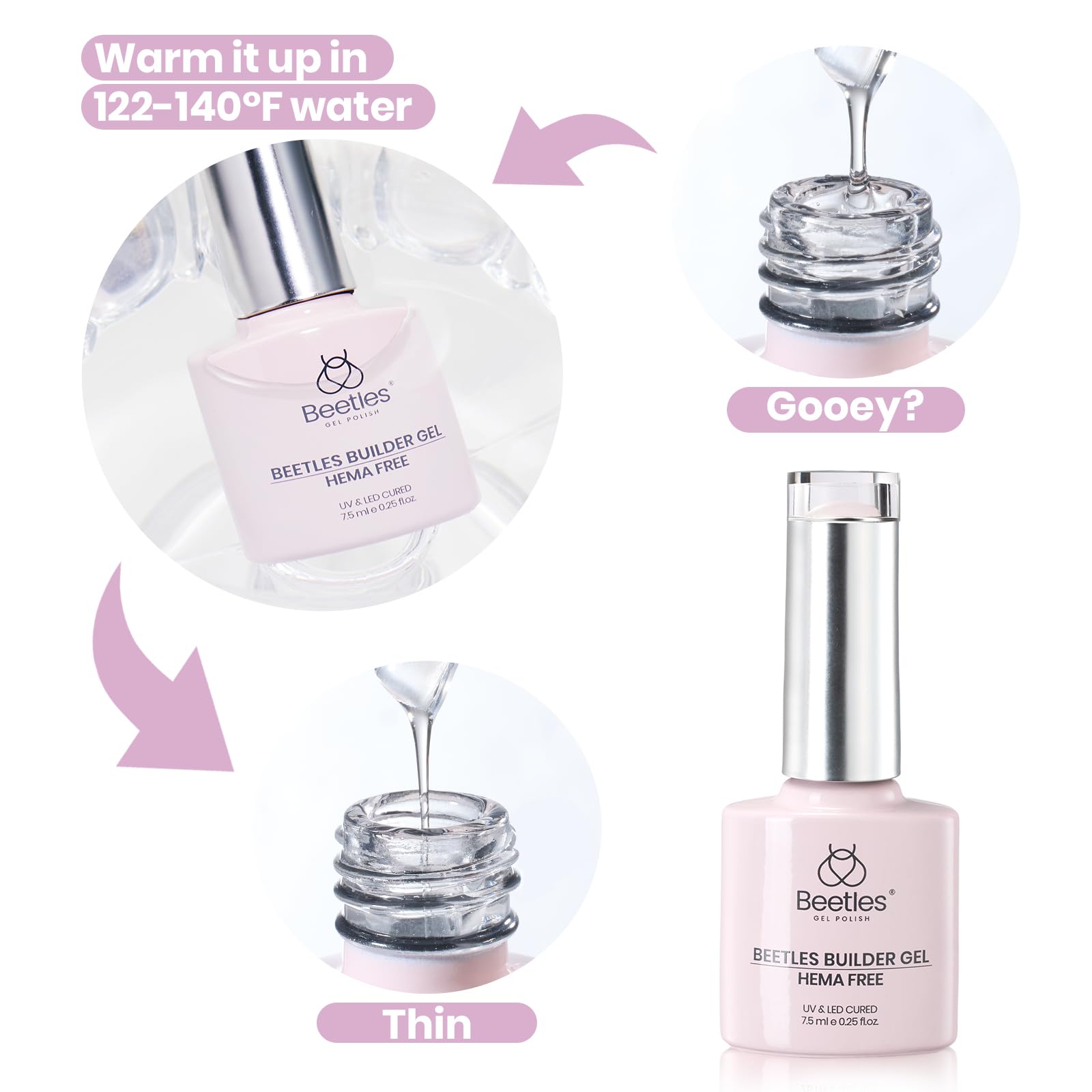 Beetles Builder Gel in lifestyle at-home manicure showing beginner-friendly use