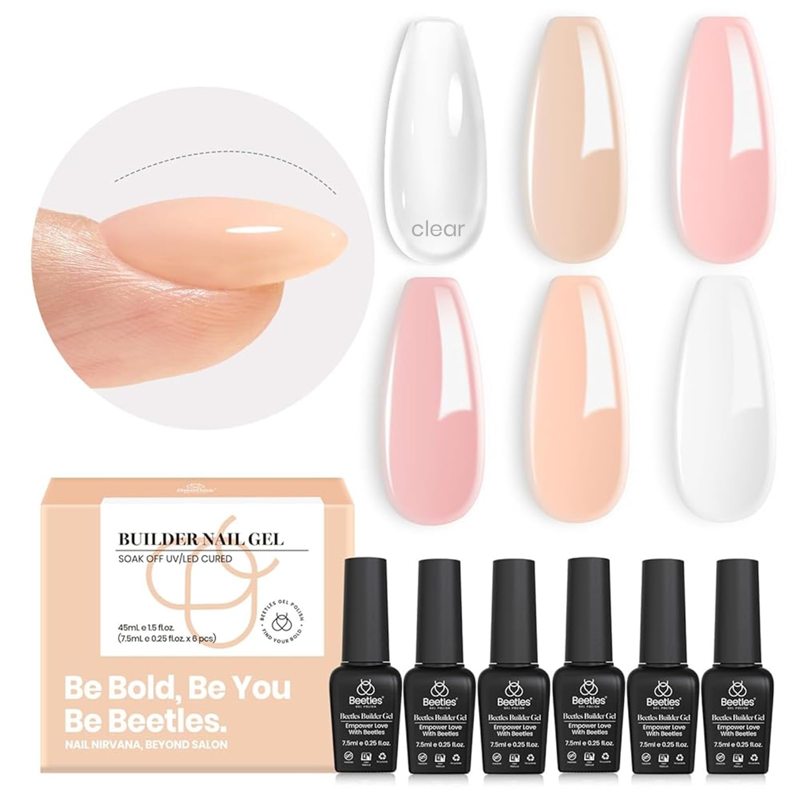Beetles builder gel on salon desk with tools showing ready-to-use kit
