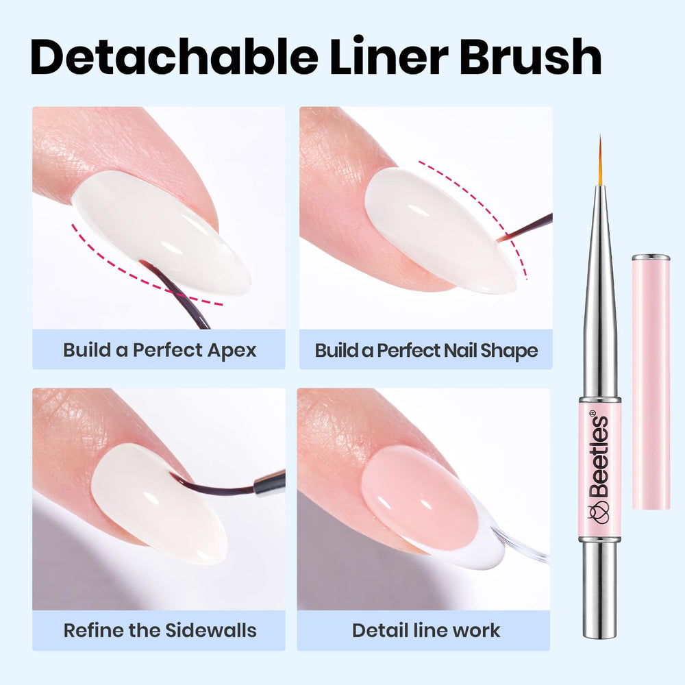 Beetles Gel Polish milky white builder gel bottle closeup showing even coverage benefit