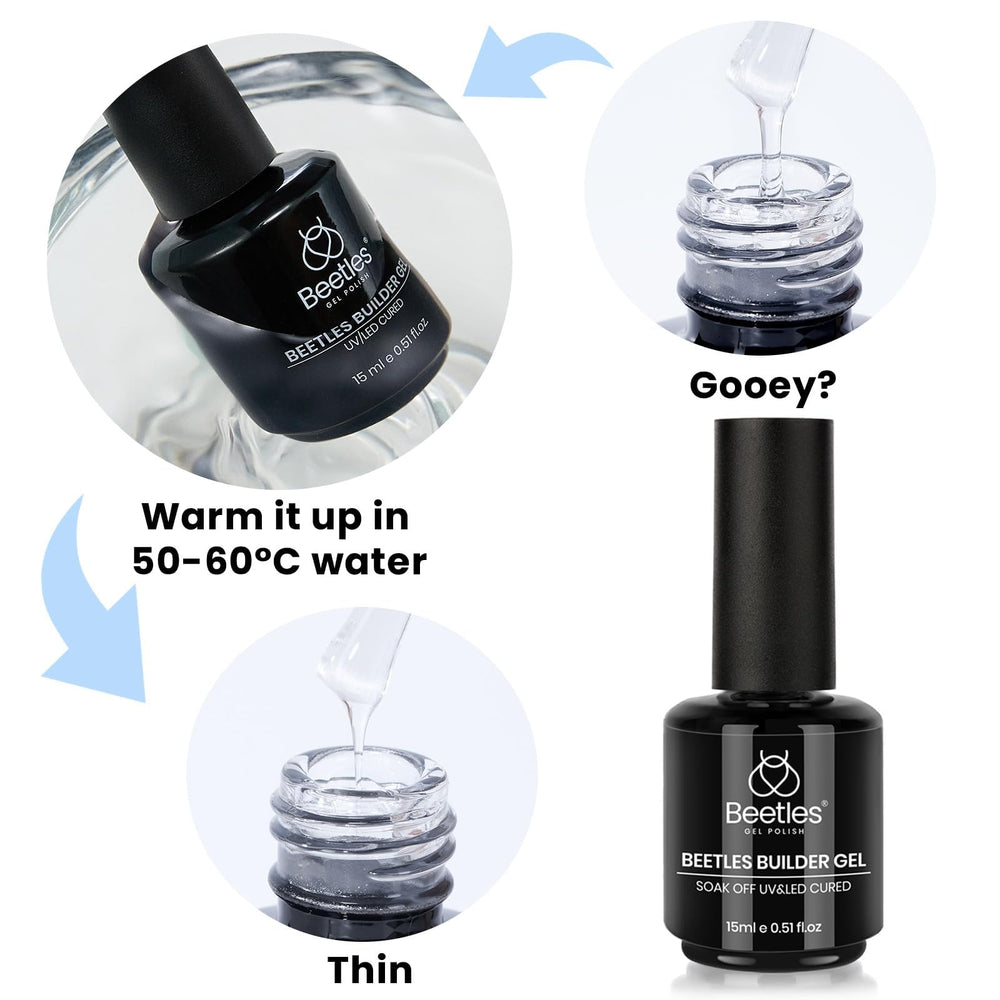 Beetles Builder Gel finished nude manicure lifestyle showing subtle enhancement