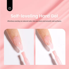 beetles builder gel applied on nail form ready to cure showing extension benefit
