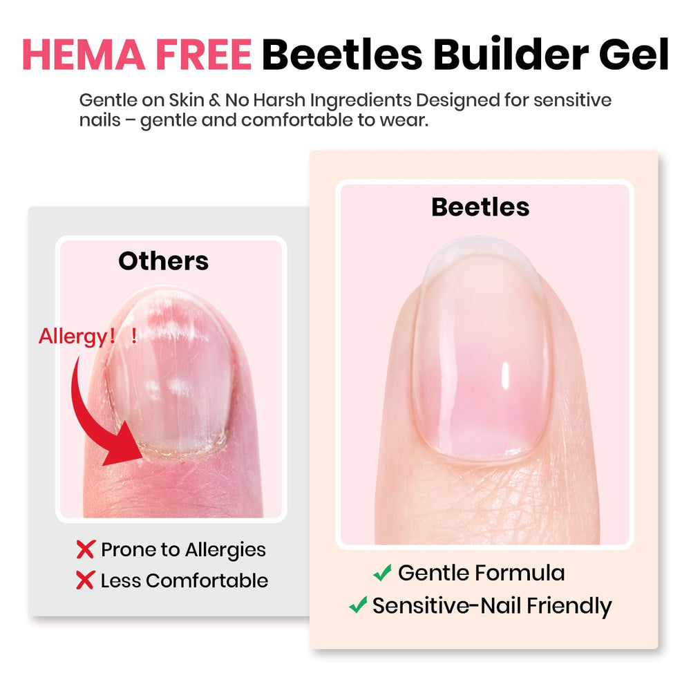 beetles builder gel open tubes displaying base top and four nude shades