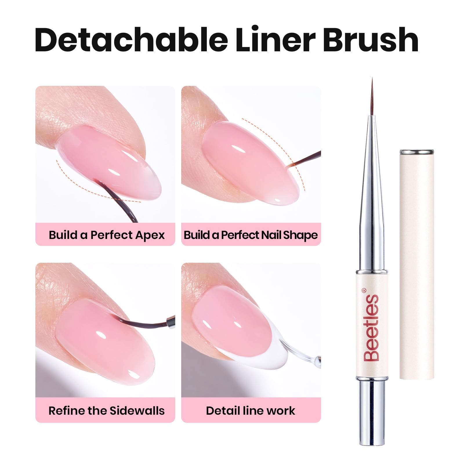 Beetles Gel Polish pink builder gel close-up showing natural translucence