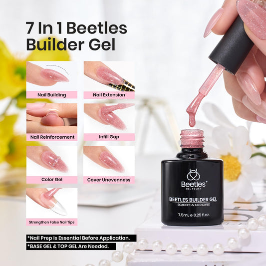 beetles builder gel six bottles arranged displaying color range