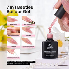 beetles builder gel six bottles arranged displaying color range