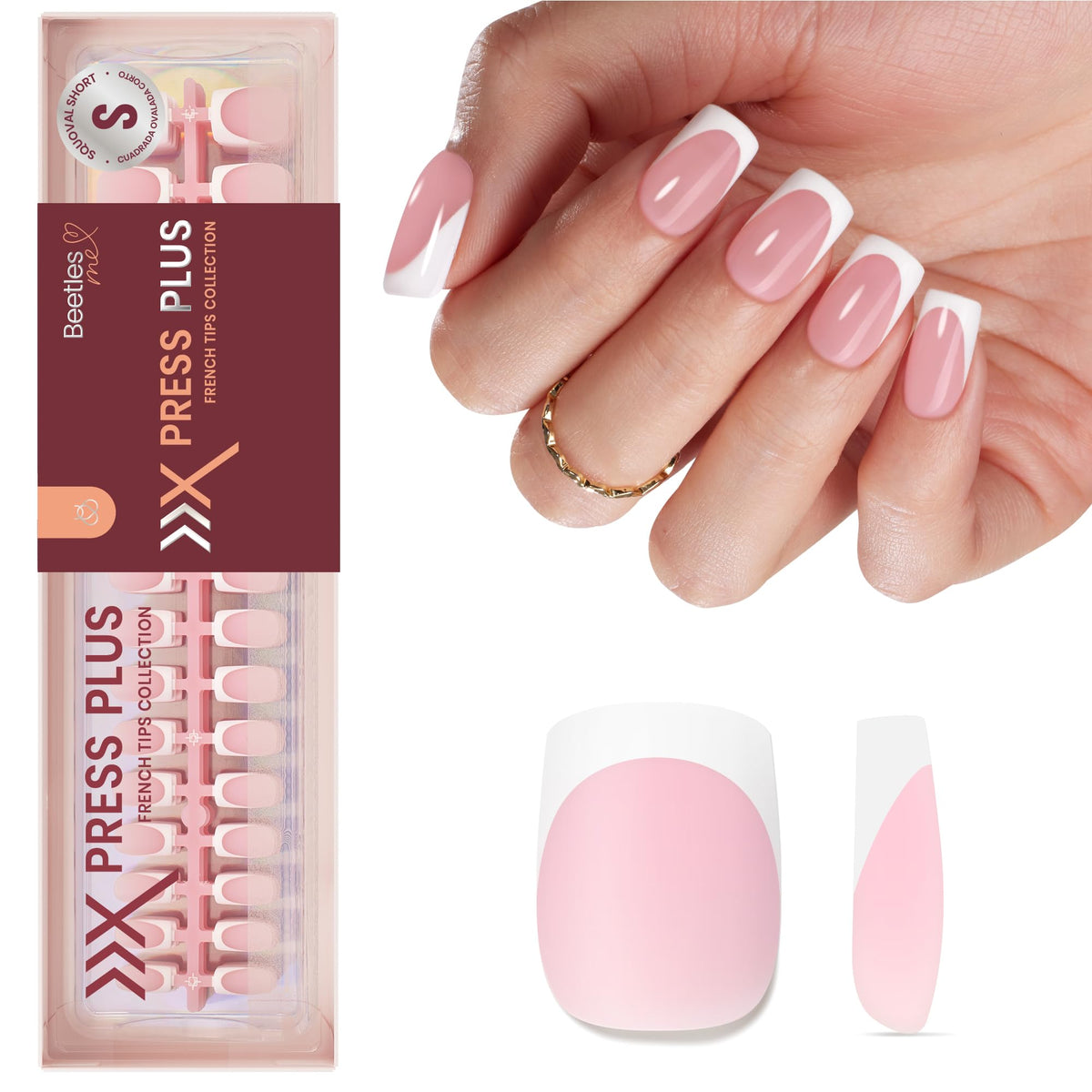 beetles Gel Polish front packaging showing 224-piece French nail kit benefit ease