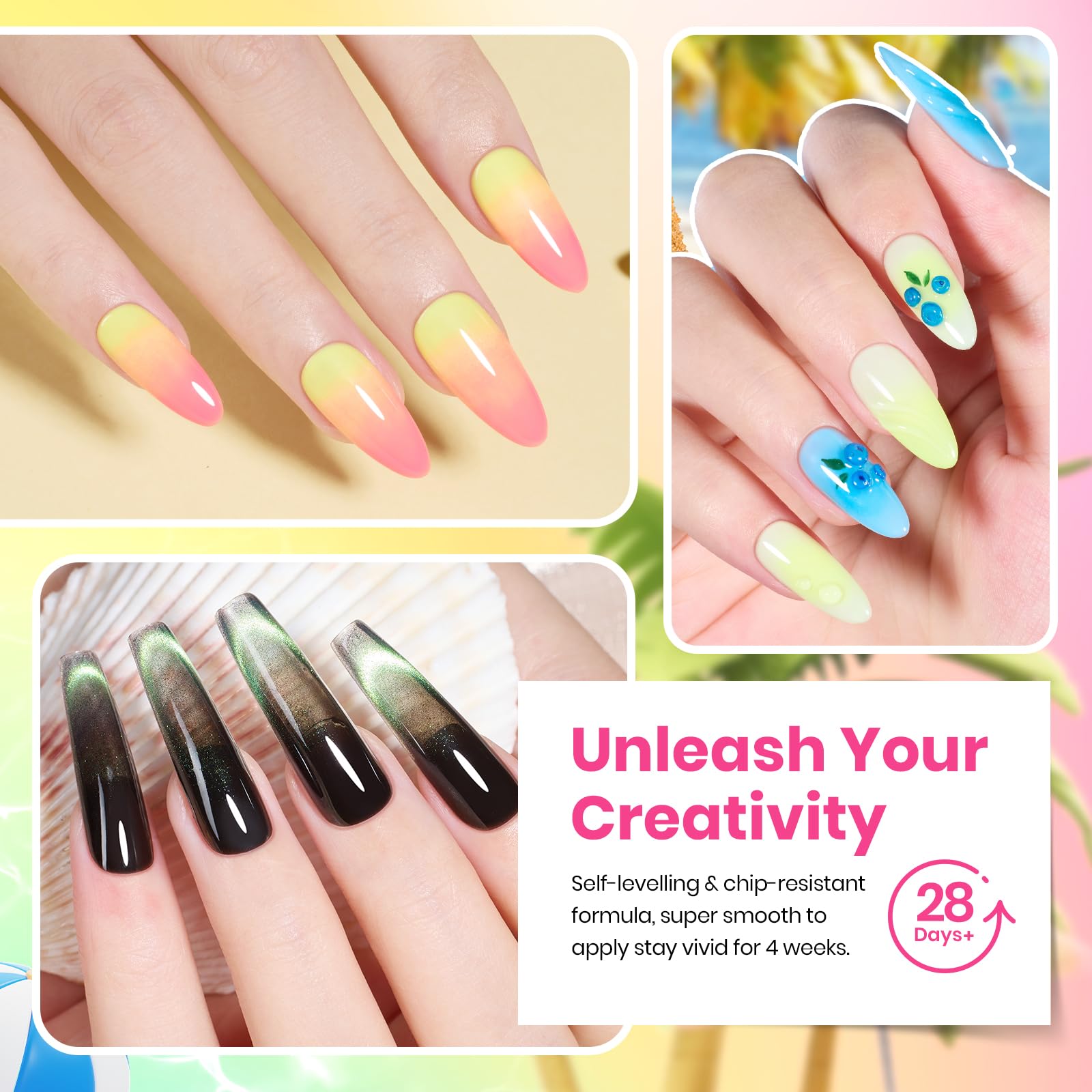 beetles cat-eye effect close-up on nails, demonstrates magnetic stripe shimmer for standout nails