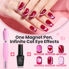 beetles Gel Polish heart tip close-up creating sharp heart-shaped cat eye effect