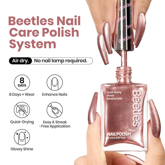 Beetles brush stroke of polish illustrating smooth application and quick-dry benefit
