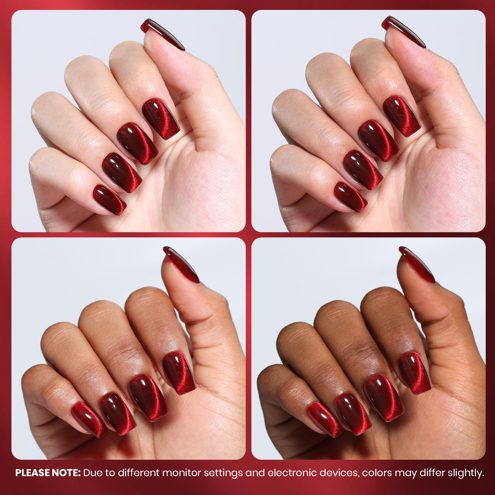 Beetles Gel Polish application in progress demonstrating magnet use for custom stripes