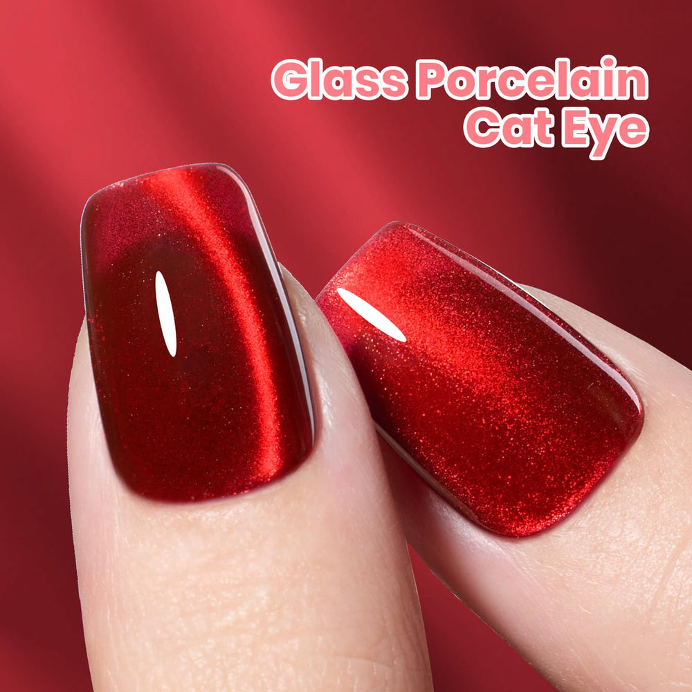 Beetles Gel Polish brush stroke revealing rich cherry red texture and smooth coverage