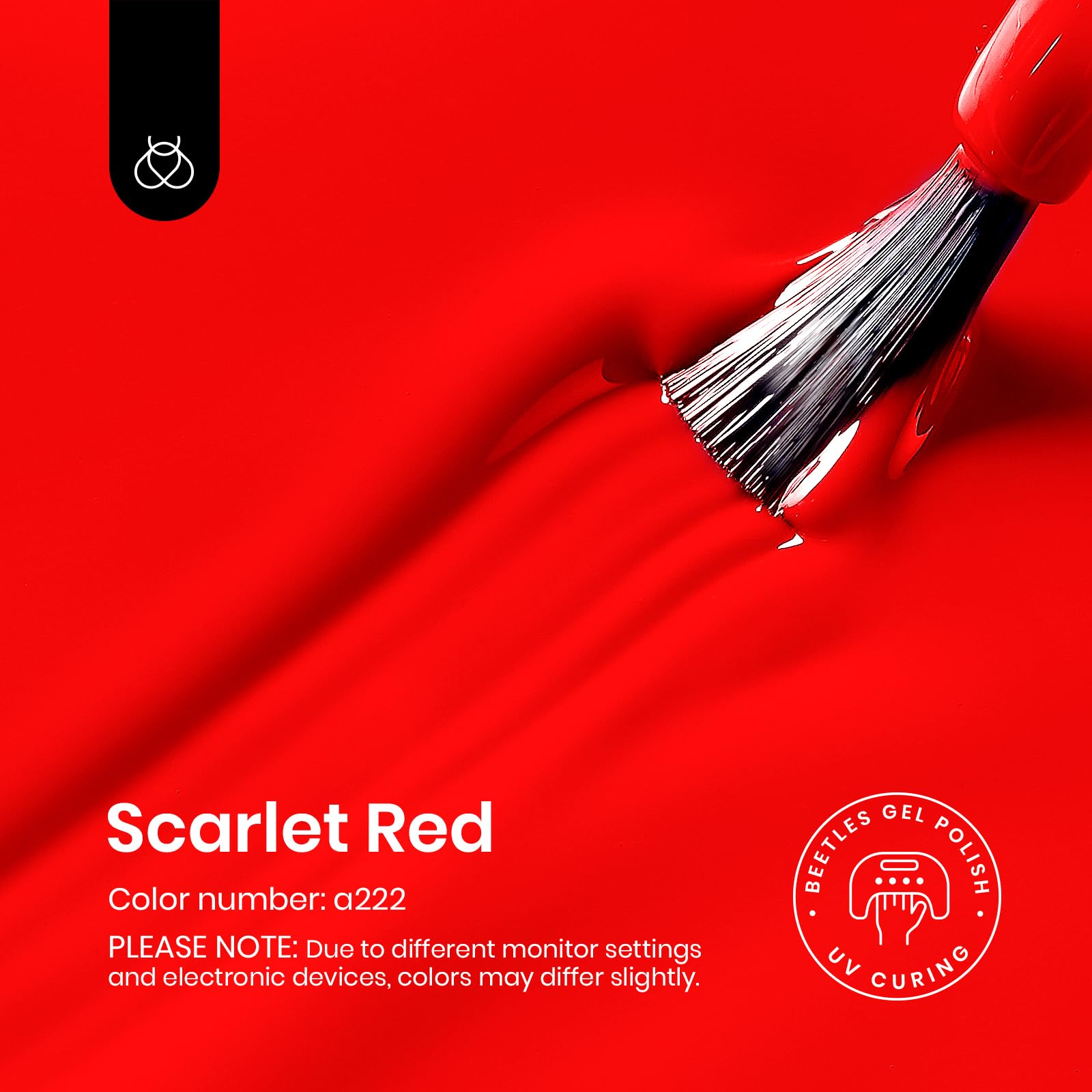 beetles cherry-red color swatch demonstrating rich pigment and smooth coverage