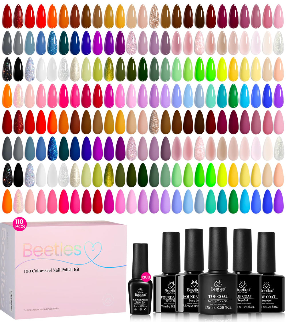 beetles front packaging showing full 100-color set and tools for easy gifting
