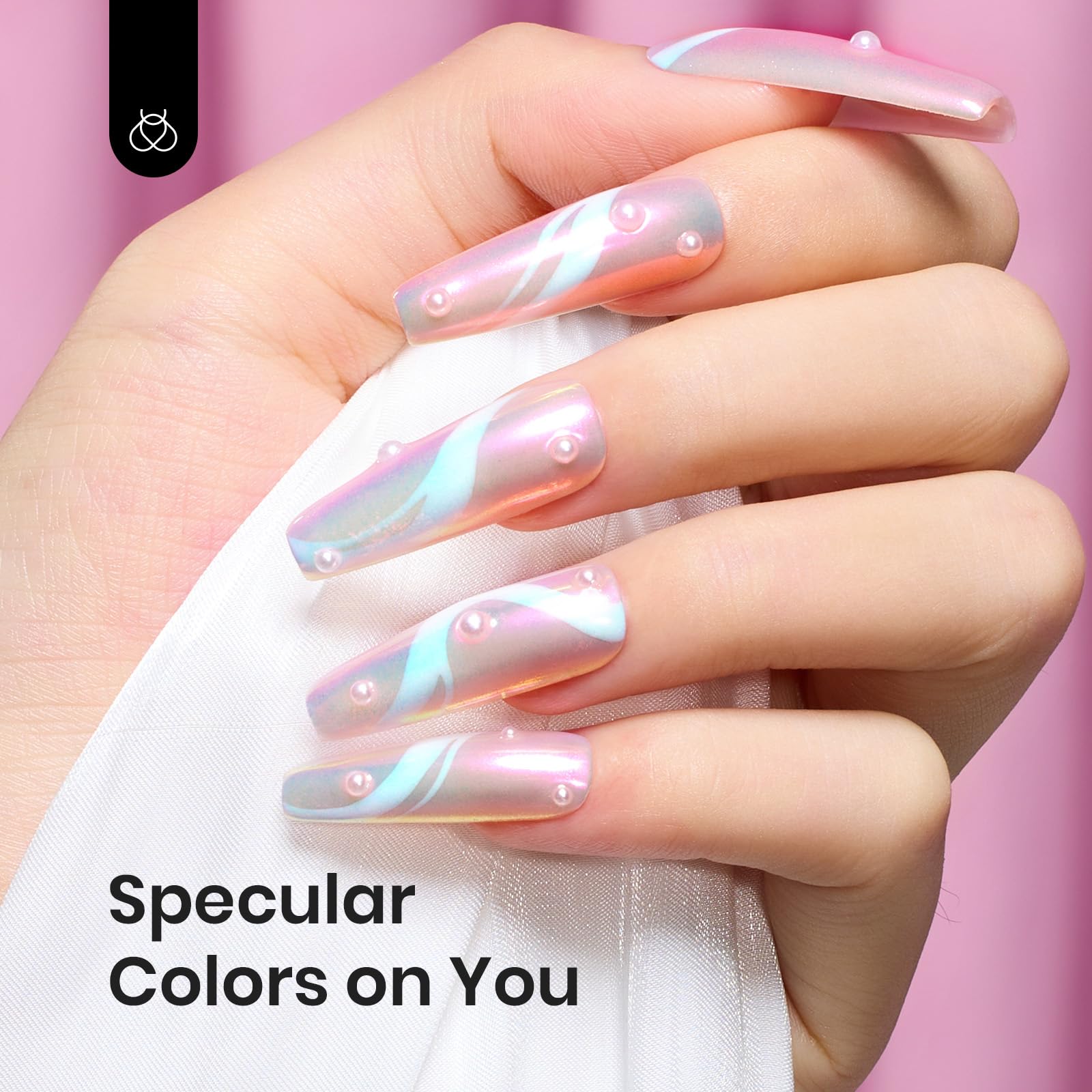 Beetles accent nails in a lifestyle shot showcasing chameleon effect benefit