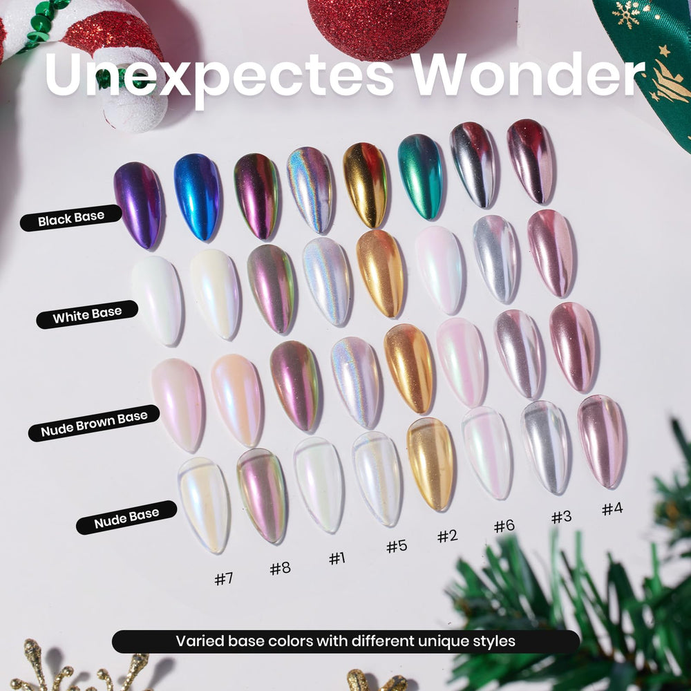 beetles chrome nail powder jars open to reveal eight vivid colors
