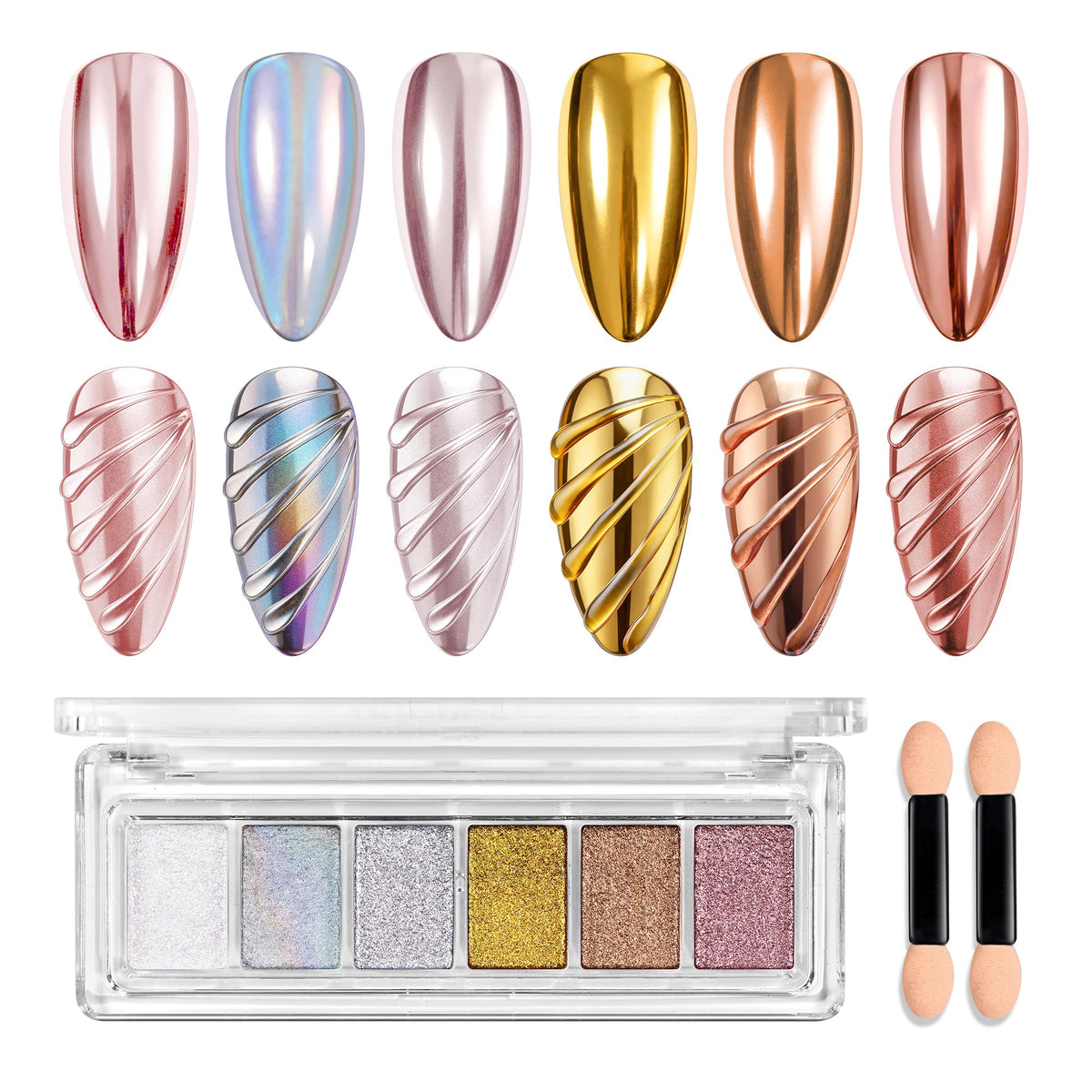 beetles palette front view showing six chrome colors and compact design benefit