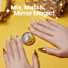 beetles gold chrome powder close-up texture delivering rich mirror-like metallic payoff