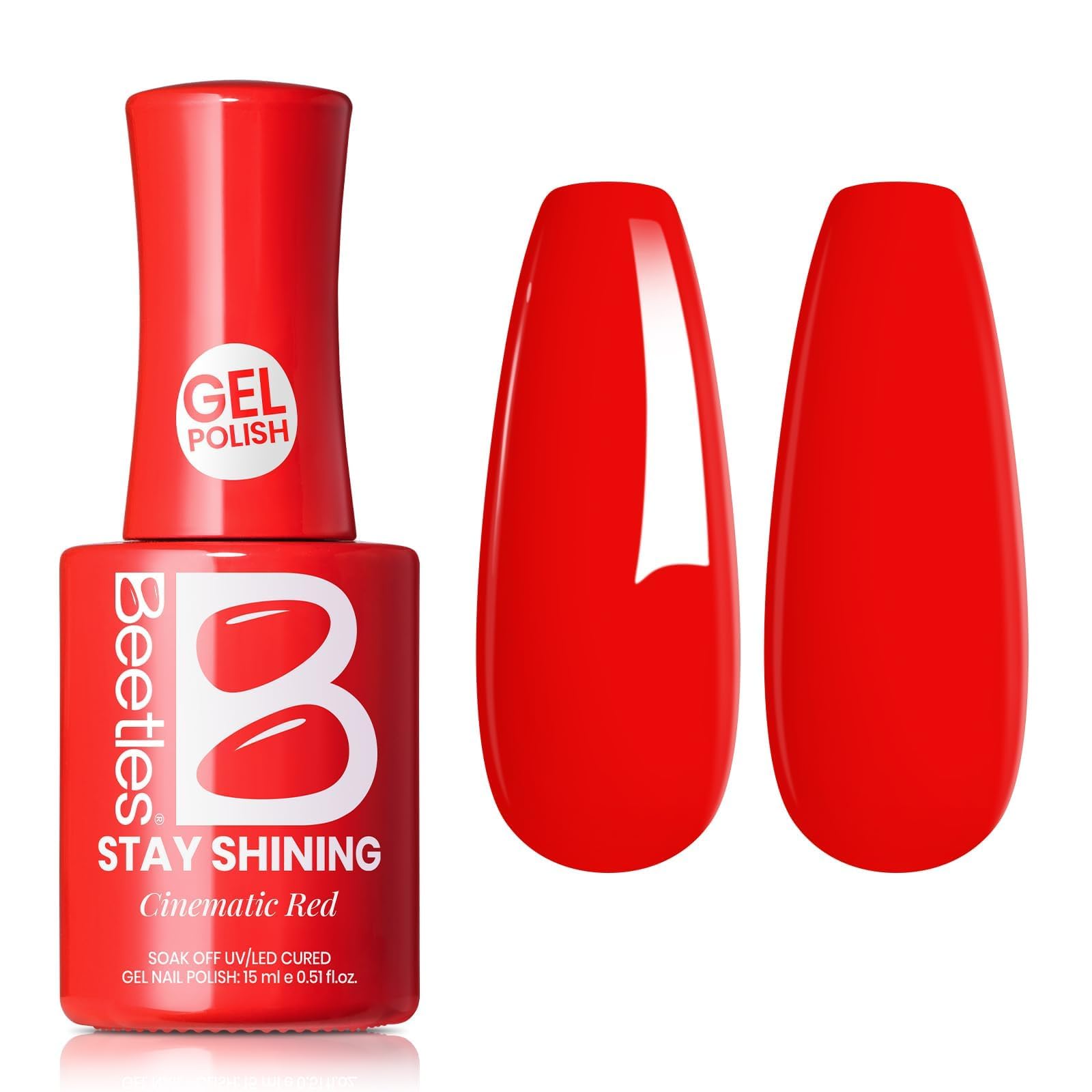 beetles bottle front view showcasing cinematic red color and volume