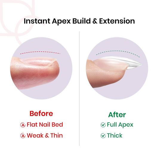 Beetles Gel Polish close-up of built-in apex for stronger salon-style arch and durability