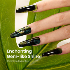 Beetles close-up of cured cat eye stripe texture highlighting reflective finish