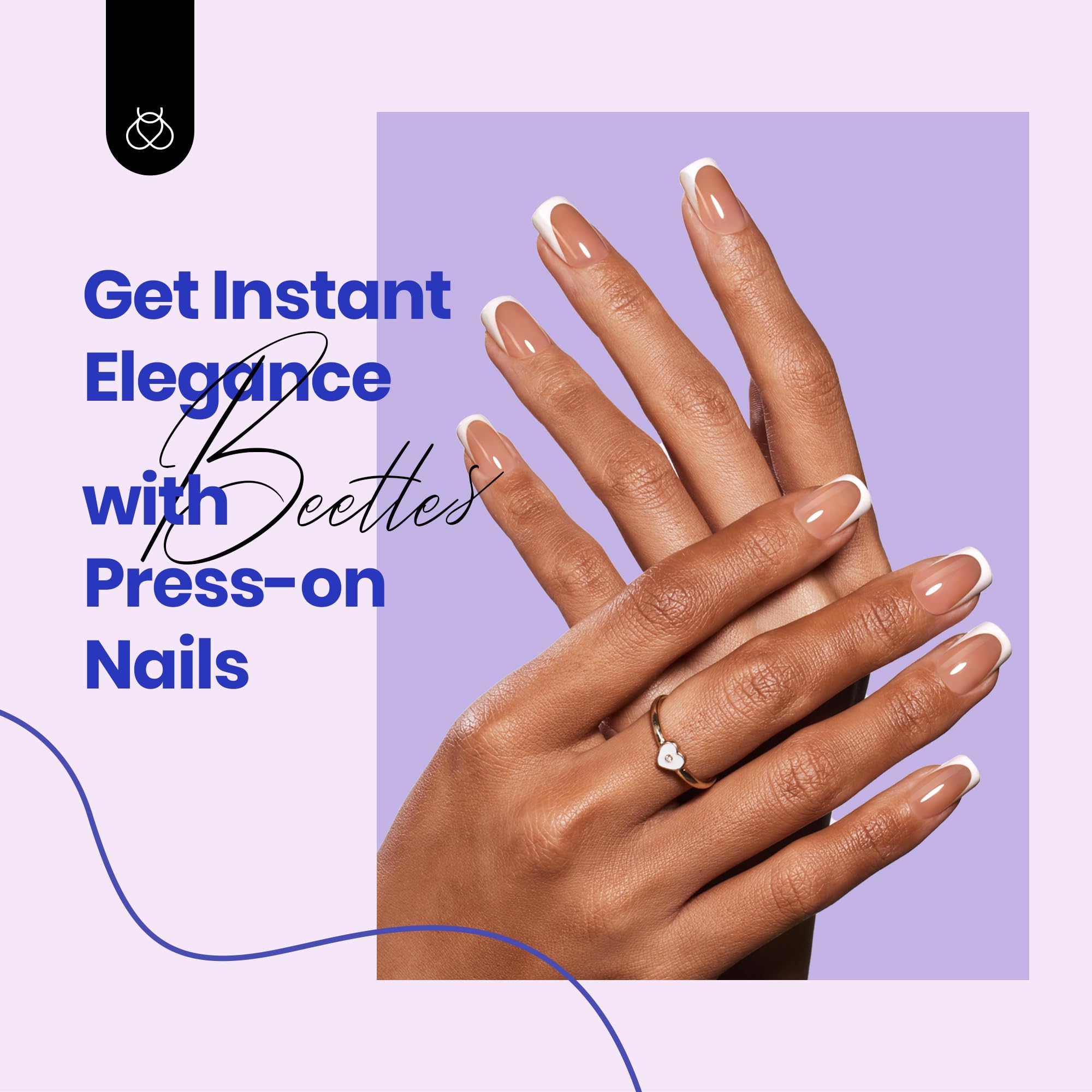 beetles gel polish close-up french tip detail highlighting crisp finish