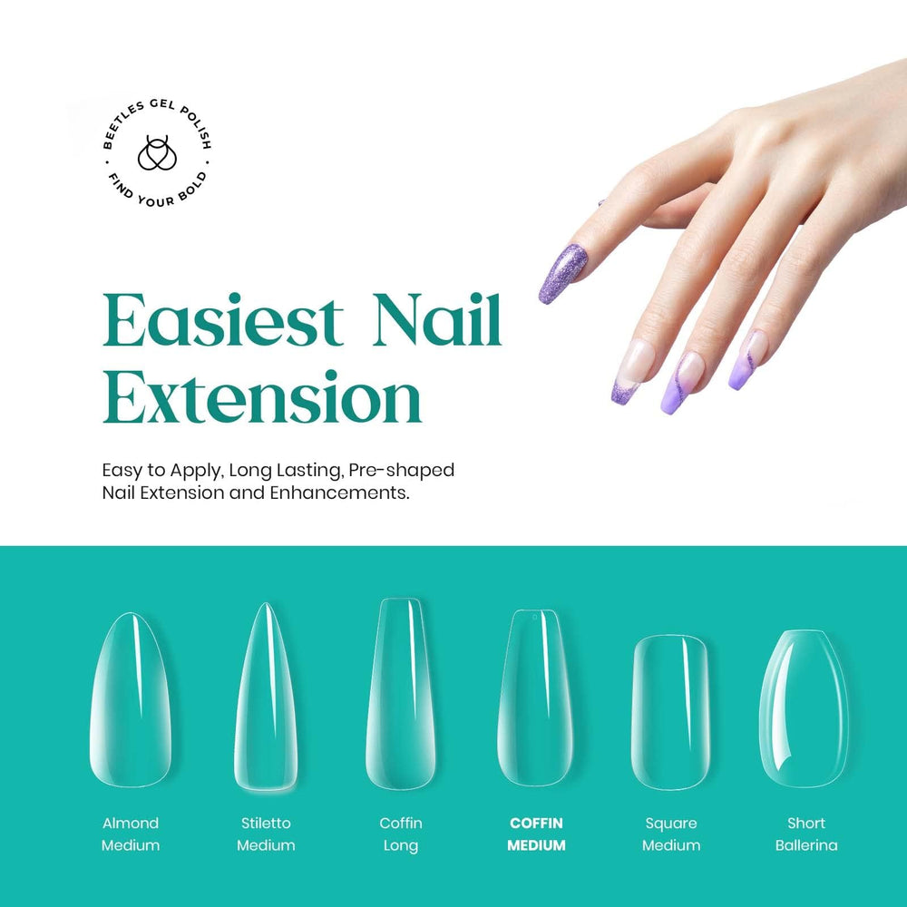 Beetles Gel Polish close-up of tip curvature highlighting smooth edges and natural fit