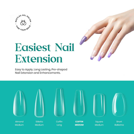 Beetles Gel Polish close-up of tip curvature highlighting smooth edges and natural fit