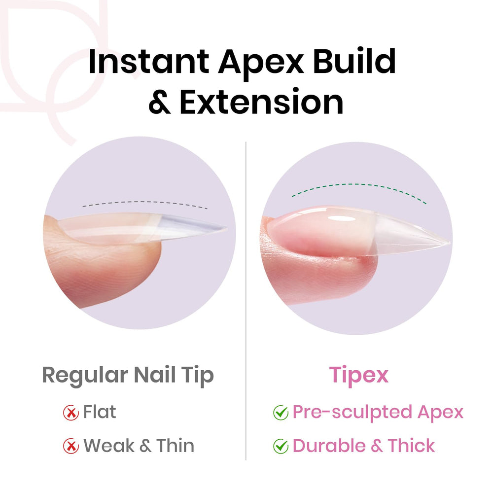 beetles gel polish close-up of built-in apex showing strength and structured silhouette benefit