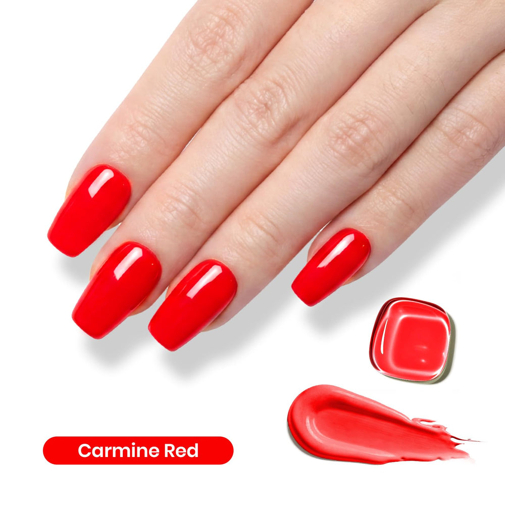 Beetles close-up brush with red gel texture demonstrating smooth application