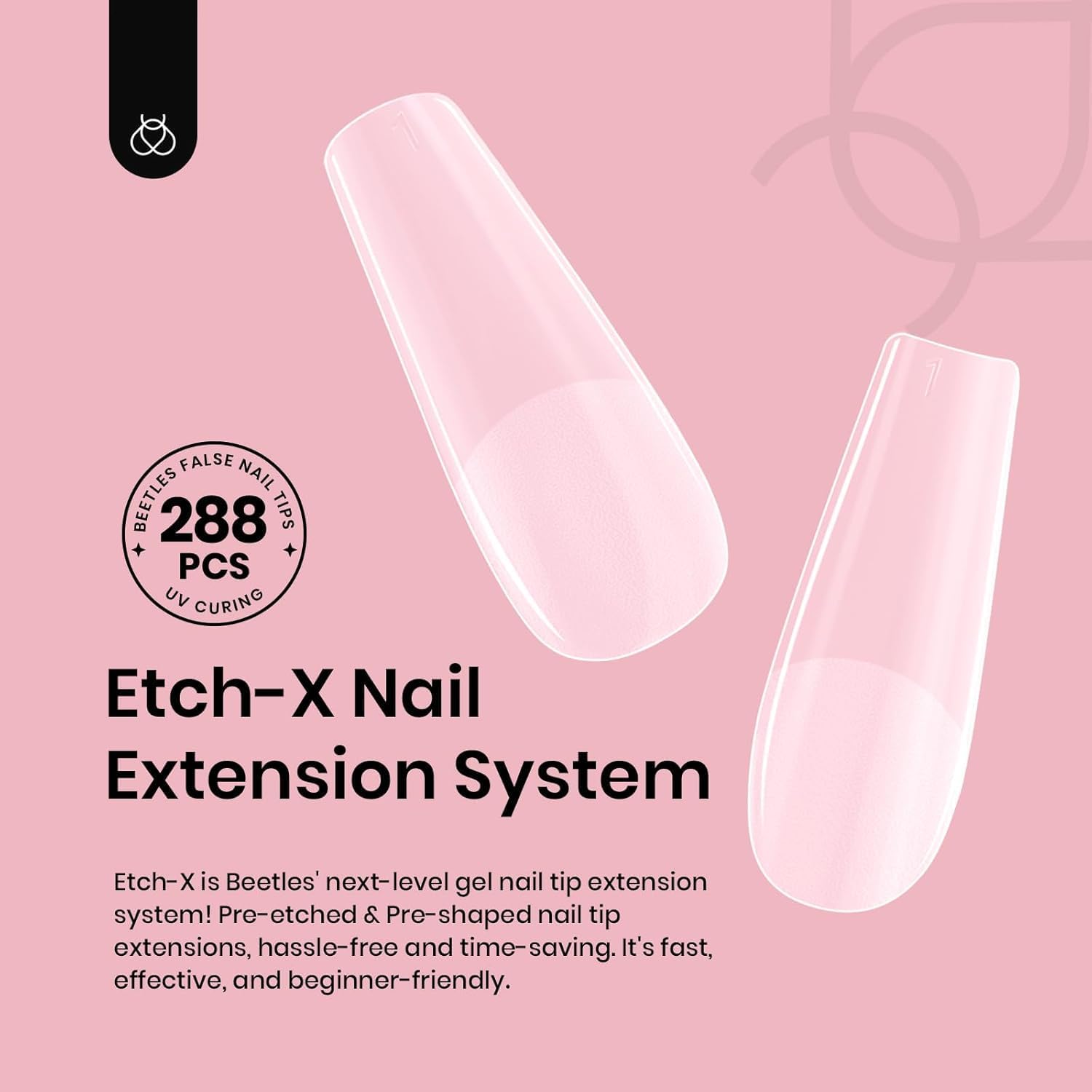 beetles close-up of inner etch-x texture for stronger glue adhesion and faster application
