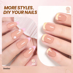 beetles close-up on cured nail showing glossy finish benefit: durable high shine