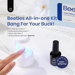 beetles Gel Polish close-up of pre-shaped tip texture for easy trimming benefit