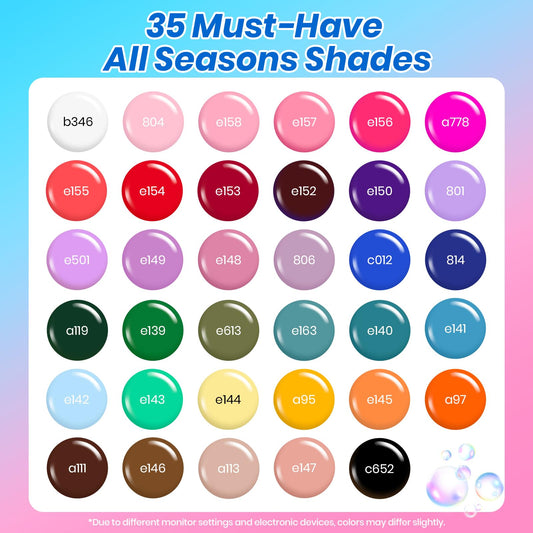 beetles 35 color swatches displayed for easy shade selection benefit