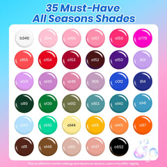 beetles 35 color swatches displayed for easy shade selection benefit