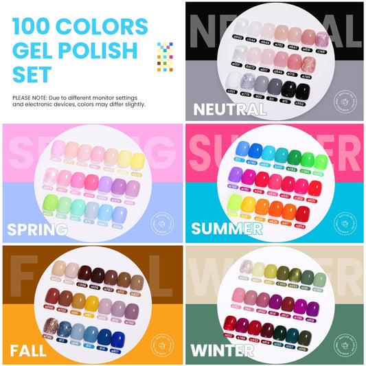 Beetles colorful bottles array revealing 100 shades for creative variety
