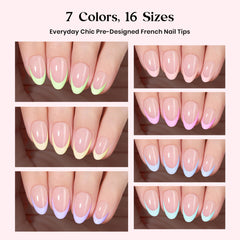 Beetles Gel Polish close-up of seven pastel colors for easy color choice