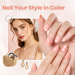 beetles painted nails on hand showing wearable coral manicure benefit